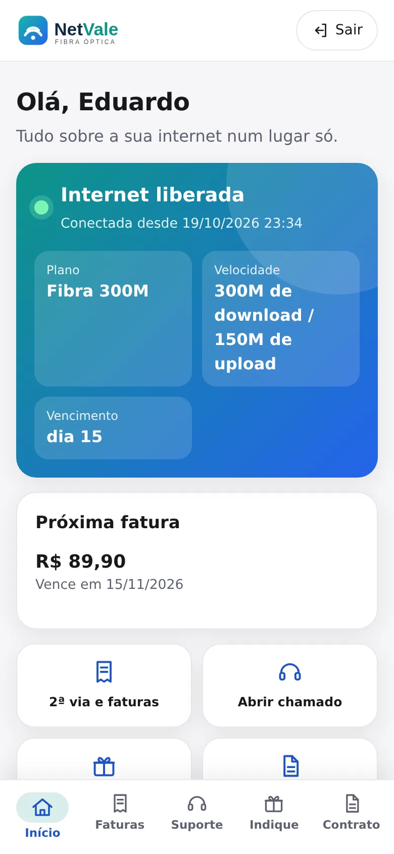 Central do Assinante no celular